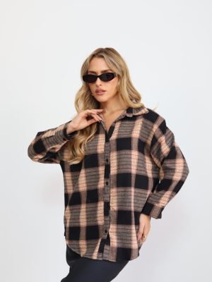 חולצה משובצת מגוון צבעים